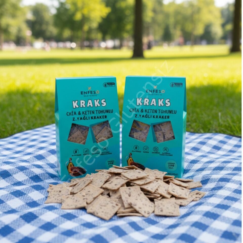 Chia&Keten Tohumlu  Z.yağlı KRAKS (45 gr) (Glutensiz/Laktozsuz/Vegan)